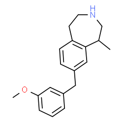 ChemSpider 2D Image | 8-(3-Methoxybenzyl)-1-methyl-2,3,4,5-tetrahydro-1H-3-benzazepine | C19H23NO