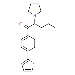 ChemSpider 2D Image | 2-(1-Pyrrolidinyl)-1-[4-(2-thienyl)phenyl]-1-pentanone | C19H23NOS
