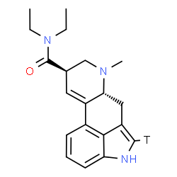 ChemSpider 2D Image | (8beta)-N,N-Diethyl-6-methyl(2-~3~H)-9,10-didehydroergoline-8-carboxamide | C20H24TN3O