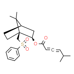 ChemSpider 2D Image | (1S,2R,4R)-7,7-Dimethyl-1-[(phenylsulfonyl)methyl]bicyclo[2.2.1]hept-2-yl 5-methyl-2,3-hexadienoate | C23H30O4S