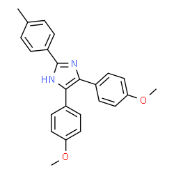 ChemSpider 2D Image | 4,5-Bis(4-methoxyphenyl)-2-(4-methylphenyl)-1H-imidazole | C24H22N2O2