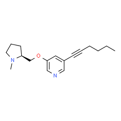 ChemSpider 2D Image | 3-(1-Hexyn-1-yl)-5-{[(2S)-1-methyl-2-pyrrolidinyl]methoxy}pyridine | C17H24N2O