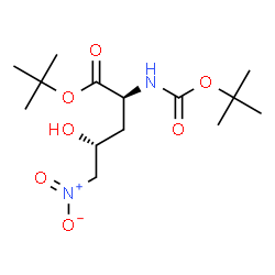 ChemSpider 2D Image | 2-Methyl-2-propanyl (4R)-4-hydroxy-N-{[(2-methyl-2-propanyl)oxy]carbonyl}-5-nitro-L-norvalinate | C14H26N2O7