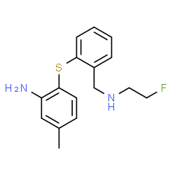 ChemSpider 2D Image | 2-[(2-{[(2-Fluoroethyl)amino]methyl}phenyl)sulfanyl]-5-methylaniline | C16H19FN2S