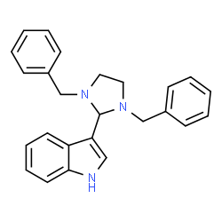 ChemSpider 2D Image | 3-(1,3-Dibenzyl-2-imidazolidinyl)-1H-indole | C25H25N3