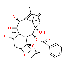 ChemSpider 2D Image | (2alpha,5beta,7beta,10alpha)-4-Acetoxy-1,7,10-trihydroxy-9,13-dioxo-5,20-epoxytax-11-en-2-yl benzoate | C29H34O10