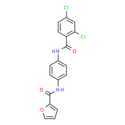 ChemSpider 2D Image | N-{4-[(2,4-Dichlorobenzoyl)amino]phenyl}-2-furamide | C18H12Cl2N2O3