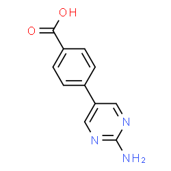 ChemSpider 2D Image | 4-(2-Amino-5-pyrimidinyl)benzoic acid | C11H9N3O2