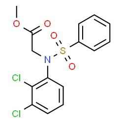 ChemSpider 2D Image | Methyl N-(2,3-dichlorophenyl)-N-(phenylsulfonyl)glycinate | C15H13Cl2NO4S