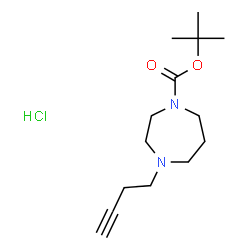 ChemSpider 2D Image | 2-Methyl-2-propanyl 4-(3-butyn-1-yl)-1,4-diazepane-1-carboxylate hydrochloride (1:1) | C14H25ClN2O2