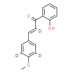 ChemSpider 2D Image | (2E)-1-(2-Hydroxyphenyl)-3-[4-methoxy(3,5-~2~H_2_)phenyl](2-~2~H)-2-propen-1-one | C16H11D3O3