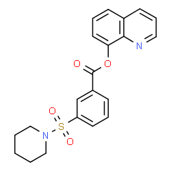 ChemSpider 2D Image | 8-Quinolinyl 3-(1-piperidinylsulfonyl)benzoate | C21H20N2O4S