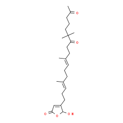 ChemSpider 2D Image | (10E,14E)-17-(2-Hydroxy-5-oxo-2,5-dihydro-3-furanyl)-6,6,10,14-tetramethyl-10,14-heptadecadiene-2,7-dione | C25H38O5