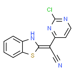 ChemSpider 2D Image | (2Z)-1,3-Benzothiazol-2(3H)-ylidene(2-chloro-4-pyrimidinyl)acetonitrile | C13H7ClN4S