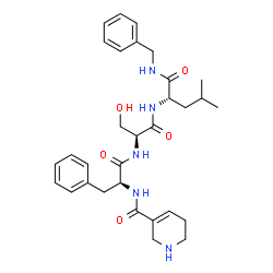 ChemSpider 2D Image | N-(1,2,5,6-Tetrahydro-3-pyridinylcarbonyl)-L-phenylalanyl-L-seryl-N-benzyl-L-leucinamide | C31H41N5O5