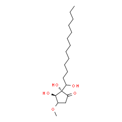 ChemSpider 2D Image | (2S,3R)-2,3-Dihydroxy-2-(1-hydroxytridecyl)-4-methoxycyclopentanone | C19H36O5