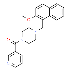 ChemSpider 2D Image | {4-[(2-Methoxy-1-naphthyl)methyl]-1-piperazinyl}(3-pyridinyl)methanone | C22H23N3O2