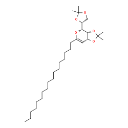 ChemSpider 2D Image | (1R)-1,5-Anhydro-4-deoxy-1-[(4R)-2,2-dimethyl-1,3-dioxolan-4-yl]-5-heptadecyl-2,3-O-isopropylidene-D-erythro-pent-4-enitol | C30H54O5