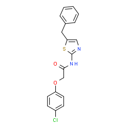 ChemSpider 2D Image | N-(5-Benzyl-1,3-thiazol-2-yl)-2-(4-chlorophenoxy)acetamide | C18H15ClN2O2S