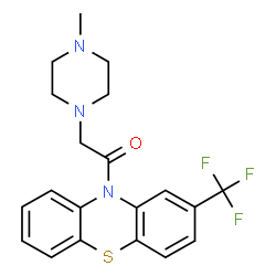 ChemSpider 2D Image | 2-(4-Methyl-piperazin-1-yl)-1-(2-trifluoromethyl-phenothiazin-10-yl)-ethanone | C20H20F3N3OS