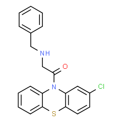 ChemSpider 2D Image | 2-Benzylamino-1-(2-chloro-phenothiazin-10-yl)-ethanone | C21H17ClN2OS