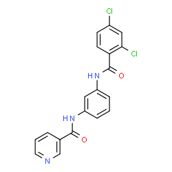 ChemSpider 2D Image | N-{3-[(2,4-Dichlorobenzoyl)amino]phenyl}nicotinamide | C19H13Cl2N3O2