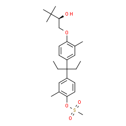 ChemSpider 2D Image | 4-(3-{4-[(2R)-2-Hydroxy-3,3-dimethylbutoxy]-3-methylphenyl}-3-pentanyl)-2-methylphenyl methanesulfonate | C26H38O5S