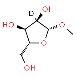 ChemSpider 2D Image | Methyl beta-D-(C~2~-~2~H)ribofuranoside | C6H11DO5