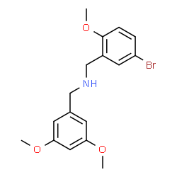 ChemSpider 2D Image | (5-Bromo-2-methoxy-benzyl)-(3,5-dimethoxy-benzyl)-amine | C17H20BrNO3