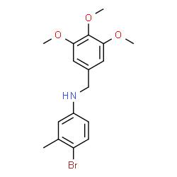 ChemSpider 2D Image | 4-Bromo-3-methyl-N-(3,4,5-trimethoxybenzyl)aniline | C17H20BrNO3