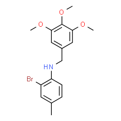 ChemSpider 2D Image | 2-Bromo-4-methyl-N-(3,4,5-trimethoxybenzyl)aniline | C17H20BrNO3