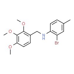 ChemSpider 2D Image | 2-Bromo-4-methyl-N-(2,3,4-trimethoxybenzyl)aniline | C17H20BrNO3
