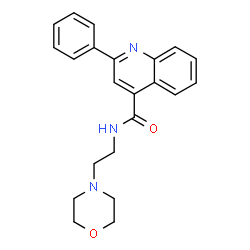ChemSpider 2D Image | N-[2-(4-Morpholinyl)ethyl]-2-phenyl-4-quinolinecarboxamide | C22H23N3O2