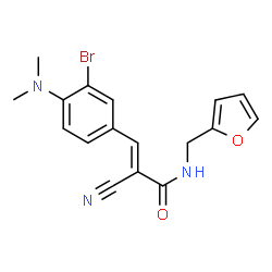 ChemSpider 2D Image | (2E)-3-[3-Bromo-4-(dimethylamino)phenyl]-2-cyano-N-(2-furylmethyl)acrylamide | C17H16BrN3O2