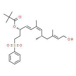 ChemSpider 2D Image | (3S,4E,6Z,8S,10E)-12-Hydroxy-6,8,10-trimethyl-1-(phenylsulfonyl)-4,6,10-dodecatrien-3-yl pivalate | C26H38O5S