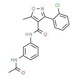 ChemSpider 2D Image | N-(3-Acetamidophenyl)-3-(2-chlorophenyl)-5-methyl-1,2-oxazole-4-carboxamide | C19H16ClN3O3