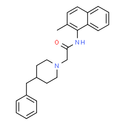 ChemSpider 2D Image | 2-(4-Benzyl-1-piperidinyl)-N-(2-methyl-1-naphthyl)acetamide | C25H28N2O