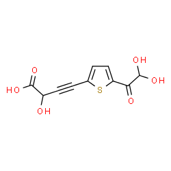 ChemSpider 2D Image | 4-[5-(Dihydroxyacetyl)-2-thienyl]-2-hydroxy-3-butynoic acid | C10H8O6S