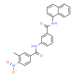 ChemSpider 2D Image | 3-Methyl-N-[3-(1-naphthylcarbamoyl)phenyl]-4-nitrobenzamide | C25H19N3O4