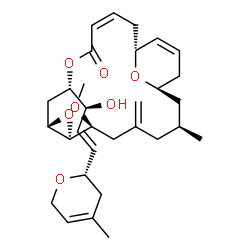 ChemSpider 2D Image | (1R,3S,7S,8R,10S,12S,15Z,18R)-12-{(1S,2E)-1-Hydroxy-3-[(2S)-4-methyl-3,6-dihydro-2H-pyran-2-yl]-2-propen-1-yl}-7-methoxy-3-methyl-5-methylene-9,13,22-trioxatricyclo[16.3.1.0~8,10~]docosa-15,19-dien-14
-one | C31H44O7