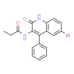 ChemSpider 2D Image | N-(6-Bromo-2-oxo-4-phenyl-1,2-dihydro-3-quinolinyl)propanamide | C18H15BrN2O2