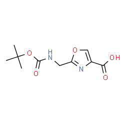 ChemSpider 2D Image | 2-(((tert-Butoxycarbonyl)amino)methyl)oxazole-4-carboxylic acid | C10H14N2O5