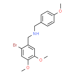 ChemSpider 2D Image | (2-Bromo-4,5-dimethoxy-benzyl)-(4-methoxy-benzyl)-amine | C17H20BrNO3
