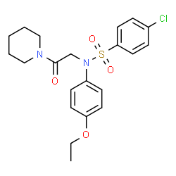 ChemSpider 2D Image | 4-Chloro-N-(4-ethoxyphenyl)-N-[2-oxo-2-(1-piperidinyl)ethyl]benzenesulfonamide | C21H25ClN2O4S