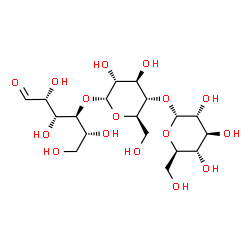 ChemSpider 2D Image | alpha-D-Glucopyranosyl-(1->4)-alpha-D-glucopyranosyl-(1->4)-D-galactose | C18H32O16