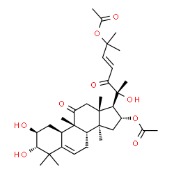 ChemSpider 2D Image | (1S,2S,4R,9beta,16alpha,23E)-1,2,20-Trihydroxy-9,10,14-trimethyl-11,22-dioxo-4,9-cyclo-9,10-secocholesta-5,23-diene-16,25-diyl diacetate | C34H50O9