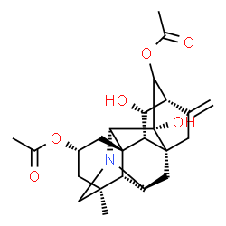 ChemSpider 2D Image | (2alpha,4beta)-11,14-Dihydroxyhetisan-2,13-diyl diacetate | C24H31NO6