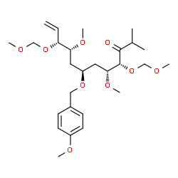 ChemSpider 2D Image | (4R,5R,7S,9R,10R)-5,9-Dimethoxy-7-[(4-methoxybenzyl)oxy]-4,10-bis(methoxymethoxy)-2-methyl-11-dodecen-3-one | C27H44O9