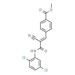 ChemSpider 2D Image | Methyl 4-{(1E)-2-cyano-3-[(2,5-dichlorophenyl)amino]-3-oxo-1-propen-1-yl}benzoate | C18H12Cl2N2O3