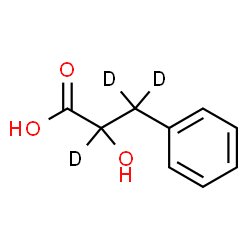 ChemSpider 2D Image | 2-Hydroxy-3-phenyl(~2~H_3_)propanoic acid | C9H7D3O3